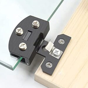 90 Degree Glass Door Hinge Cabinet Display Cabinet Wine Cabinet Clip Hinge Black (5-8 mm) (1 Pair (=2 Pieces))