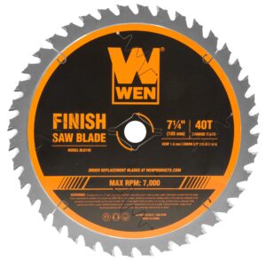 wen bl0740 7.25-inch 40-tooth carbide-tipped professional finish saw blade for miter saws and circular saws