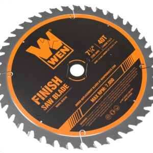 WEN BL0740 7.25-Inch 40-Tooth Carbide-Tipped Professional Finish Saw Blade for Miter Saws and Circular Saws