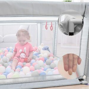 YOBEST Baby Playpen, Extra Large Play Pens for Toddlers, Babys Fence Play Area, Indoor & Outdoor Playard for Babies Kids Activity Center with Gate, Sturdy Safety Play Yard with Soft Breathable Mesh
