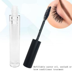 10ml Empty Mascara Tube, Eyeliner Tube and Lip Gloss Tubes,Black Eyelash Cream Container Bottle with Funnels Transfer Pipettes(3pcs)