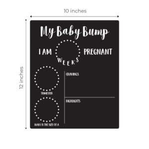 Canopy Street My Baby Bump Pregnancy Timeline / 10"x 12" Chalkboard Style Sign/Monthly Milestone Blackboard Photo Prop