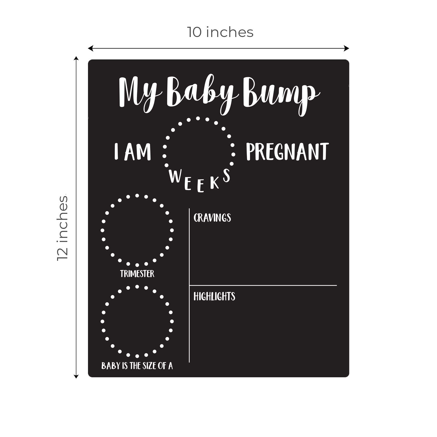 Canopy Street My Baby Bump Pregnancy Timeline / 10"x 12" Chalkboard Style Sign/Monthly Milestone Blackboard Photo Prop