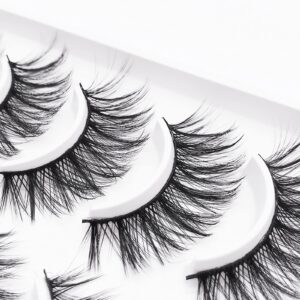 20 Pairs False Eyelashes Natural Faux Mink | Natural Look|100% Handmade|Reusable| Fluffy Volume Long Thick Lashes |12mm