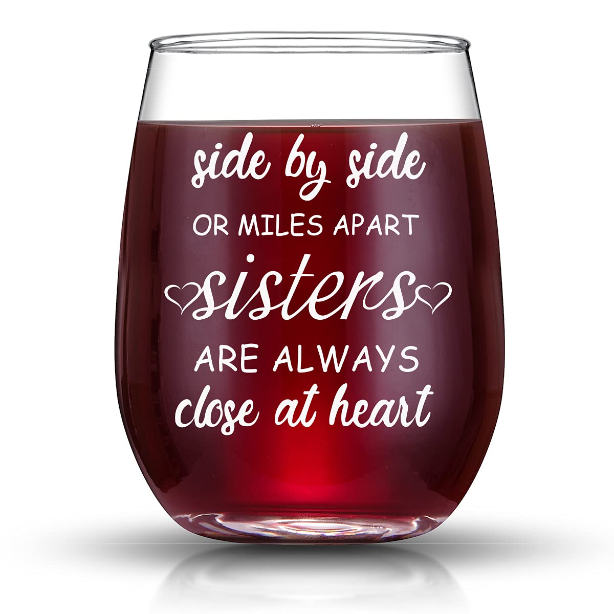 KFK Sister Gifts from Sister -15oz Wine Glass Birthday Gift for Sisters, Best Sister,Mother's Day, Christmas Ideas for Big Sister, Little Sister