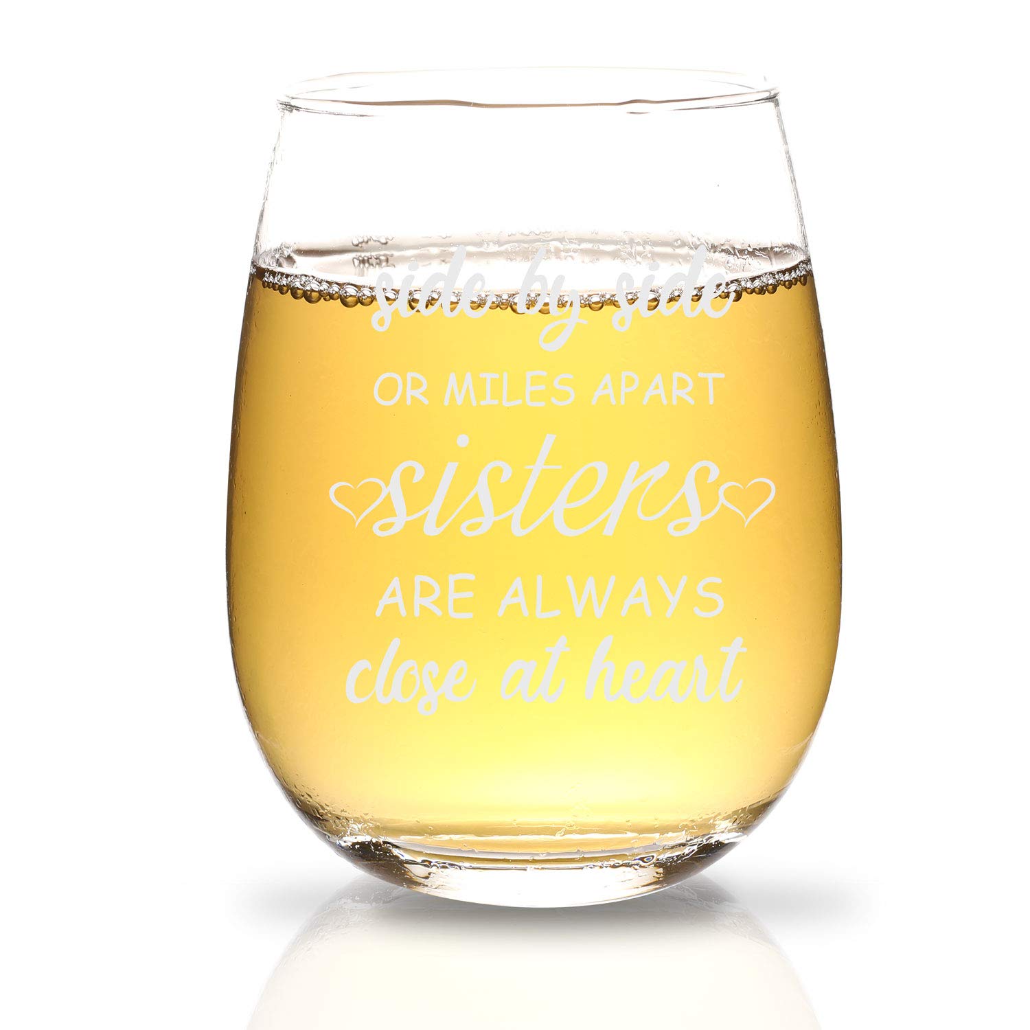 KFK Sister Gifts from Sister -15oz Wine Glass Birthday Gift for Sisters, Best Sister,Mother's Day, Christmas Ideas for Big Sister, Little Sister