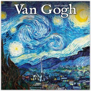 2023 2024 Van Gogh Calendar - Artists Monthly Wall Calendar - 12 x 24 Open - Thick No-Bleed Paper - Giftable - Academic Teacher's Planner Calendar Organizing & Planning