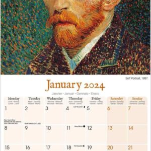 2023 2024 Van Gogh Calendar - Artists Monthly Wall Calendar - 12 x 24 Open - Thick No-Bleed Paper - Giftable - Academic Teacher's Planner Calendar Organizing & Planning