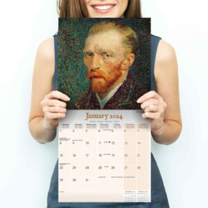 2023 2024 Van Gogh Calendar - Artists Monthly Wall Calendar - 12 x 24 Open - Thick No-Bleed Paper - Giftable - Academic Teacher's Planner Calendar Organizing & Planning