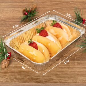 Rocinha 36 PCS Christmas Aluminum Foil Pans with Lids-3 Holiday Print Designs, Aluminum Food Containers Disposable, Christmas Tins for Food, Candy, Cookie Exchange & Party Leftovers, 7.3"x 5.2" x 2"