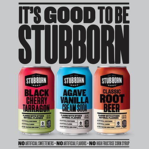 STUBBORN SODA, 3 Flavor Variety Pack, 12oz Cans (12 Pack)