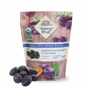 organic prunes - sunny fruit - 40oz bulk bag (2.5lb) | purely dried plums - no added sugars, sulfurs or preservatives | non-gmo, vegan & halal