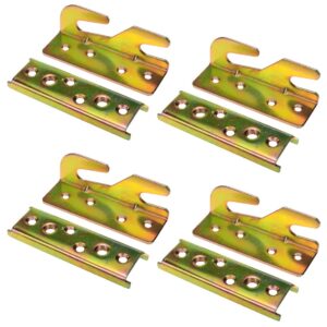 coshar bed rail hook bed frame brackets double hook plate for wooden bed headboards and footboards,4pcs
