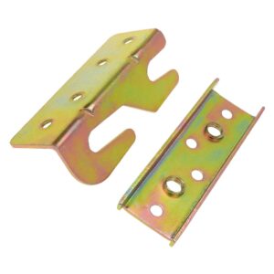 Coshar Bed Rail Hook Bed Frame Brackets Double Hook Plate for Wooden Bed Headboards and Footboards,4pcs