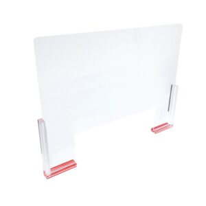 888 Display Single Pack Elegant Plexiglass Shield Guard Finished Corner Edge Design - Elegance with Protection for Reception Desk Checkout Counter Nail Salon Services Office Setting