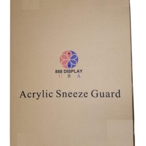 888 Display Single Pack Elegant Plexiglass Shield Guard Finished Corner Edge Design - Elegance with Protection for Reception Desk Checkout Counter Nail Salon Services Office Setting