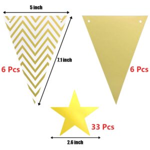 Gold Glitter Graduation Banner We Will Miss You and Triangle Flag Banner Star Swirl Banner for Farewell Party Decorations Supplies Retirement Going Away Office Work Job Change Party Decorations (Gold)
