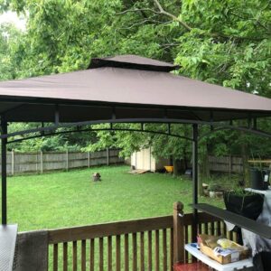 8'x 5' Gazebo Canopy Tent with Air Vent Tent for BBQ Outdoor Patio Grill Gazebo, Party Patios Large Garden Commercial Use Backyard Events Etc, Easy to Assemble, Elegant Design, Good Stability, Brown