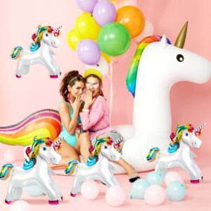 10 Pieces Unicorn Balloons Rainbow Unicorn Balloons Unicorn Horse Foil Balloons Unicorn Birthday Party Decoration for Girls Baby Shower Unicorn Theme Party Supplies