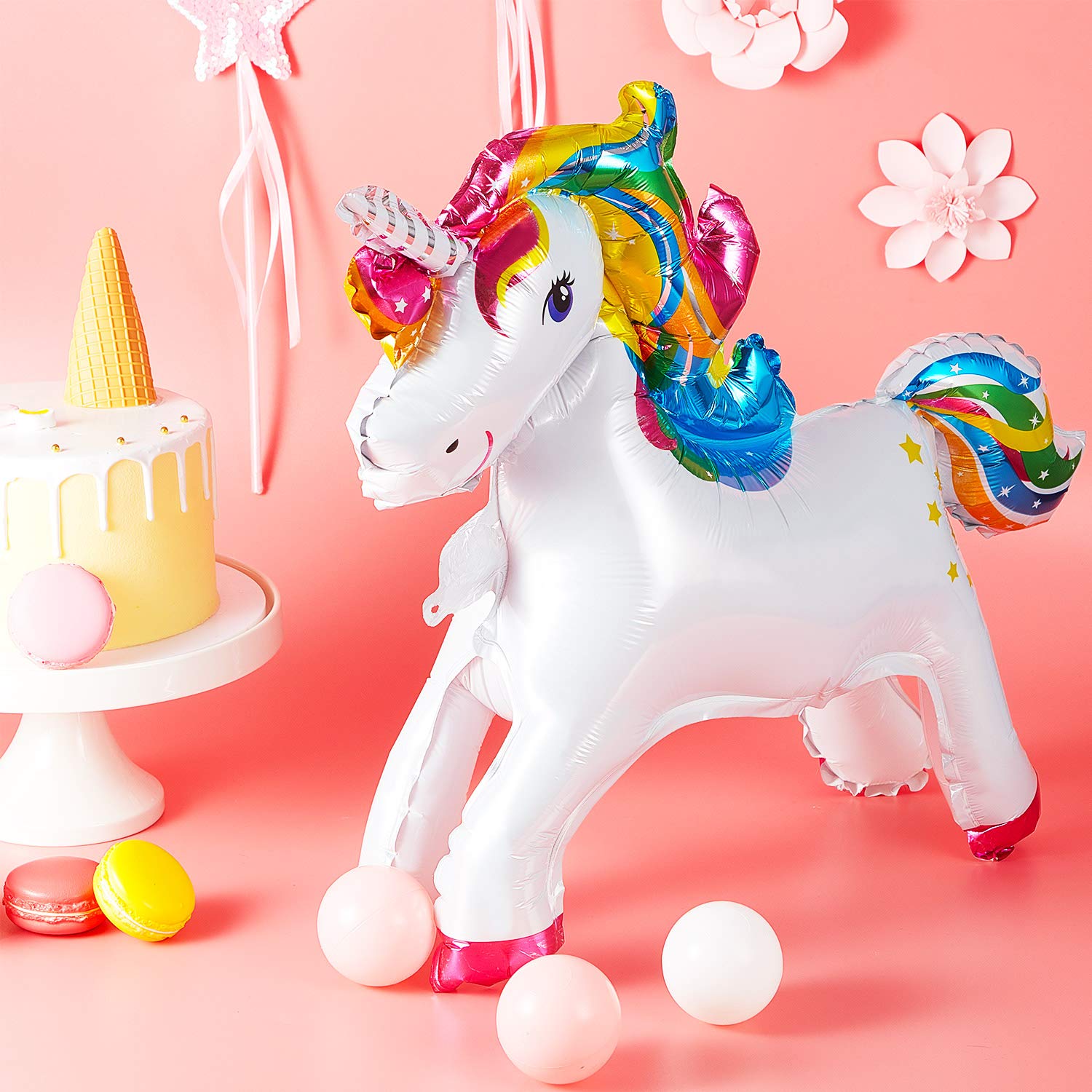 10 Pieces Unicorn Balloons Rainbow Unicorn Balloons Unicorn Horse Foil Balloons Unicorn Birthday Party Decoration for Girls Baby Shower Unicorn Theme Party Supplies