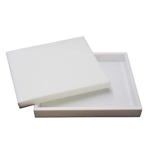 N'icePackaging 1 Qty White Plastic Jewelry Tray w/Ethereal White 36 Ct Ring Foam Insert Companion - Half Tray Size 7.25" x 8.25" x 1"