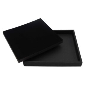 n'icepackaging 2 qty black plastic jewelry tray w/midnight black 36 ct ring foam insert companion - half tray size 7.25" x 8.25" x 1"