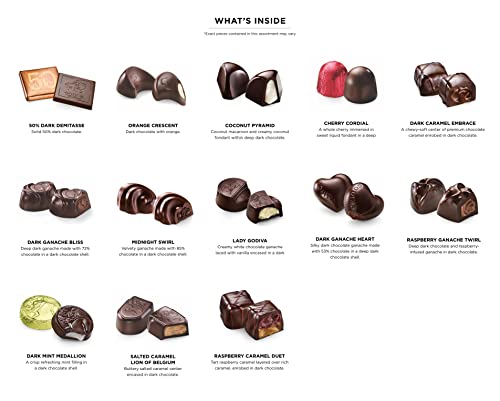 Godiva Chocolatier Dark Chocolate Gift Box, 22 Count, 1 oz