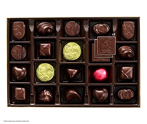 Godiva Chocolatier Dark Chocolate Gift Box, 22 Count, 1 oz