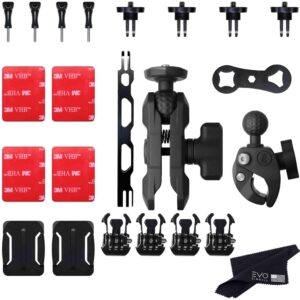 insta360 complete motorcycle bundle mounting kit for one x3/x2/x 360 cameras | compatible with one r/rs, evo and gopro 11/10/9/max