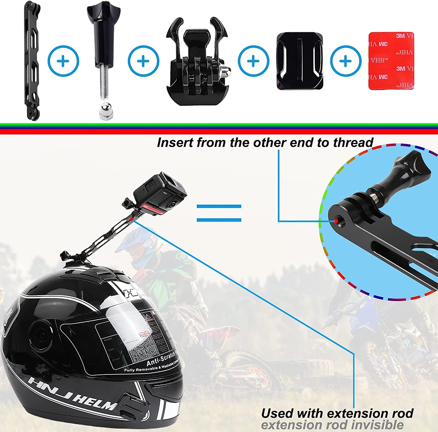 Insta360 Complete Motorcycle Bundle Mounting Kit for ONE X3/X2/X 360 Cameras | Compatible with ONE R/RS, EVO and GoPro 11/10/9/MAX