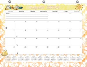 2024-2025 academic year 12 months student calendar/planner for 3-ring binder, desk or wall -v003