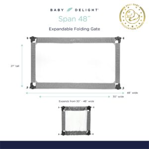 Baby Delight Go with Me Portable Mesh Baby Gate | Span 30-48" Expandable Folding Gate | Pressure Mounted | Charcoal Tweed