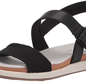 Clarks womens Eliza Mae Sandal, Black Textile, 8.5 US