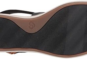 Clarks womens Eliza Mae Sandal, Black Textile, 8.5 US