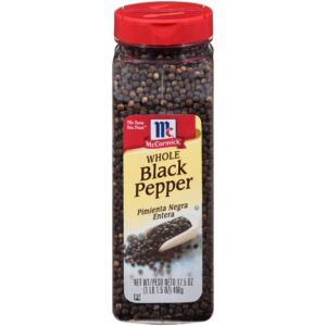 McCormick Whole Black Pepper, 17.5 oz & Classic Garlic Powder, Value Size, 8.75 Oz