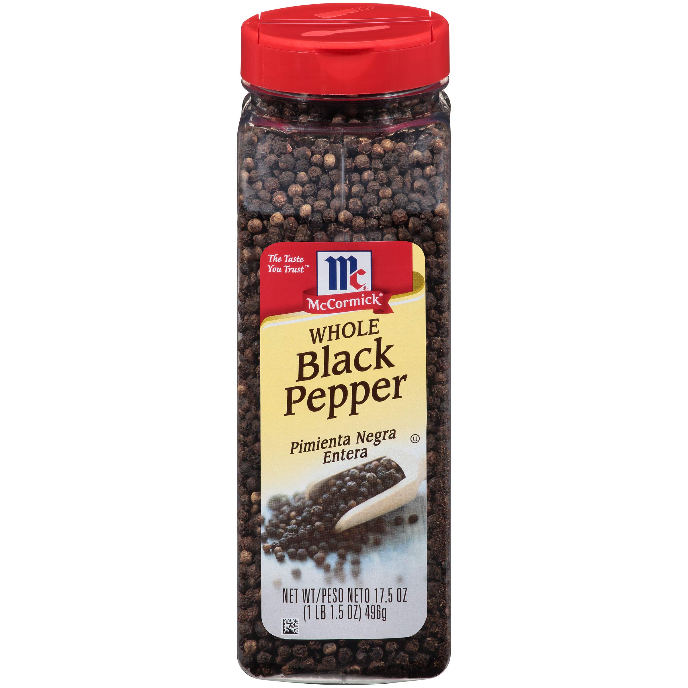 McCormick Whole Black Pepper, 17.5 oz & Classic Garlic Powder, Value Size, 8.75 Oz