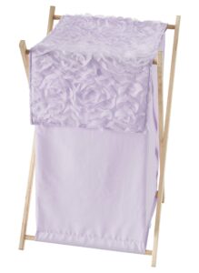 sweet jojo designs purple floral rose baby kid clothes laundry hamper - solid light lavender flower luxurious elegant princess vintage boho shabby chic luxury glam high end roses