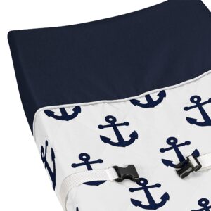 Sweet Jojo Designs Navy Blue White Anchors Boy Girl Baby Nursery Changing Pad Cover - Nautical Theme Ocean Sailboat Sea Marine Sailor Anchor Unisex Gender Neutral