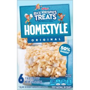 Rice Krispies Treats Homestyle Marshmallow Snack Bars, Kids Snacks, School Lunch, Original (6 Boxes, 36 Bars)