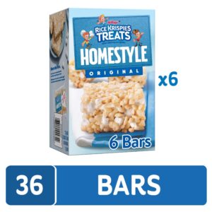 Rice Krispies Treats Homestyle Marshmallow Snack Bars, Kids Snacks, School Lunch, Original (6 Boxes, 36 Bars)