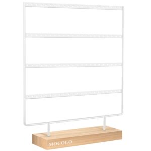 mocolo earring holder stand, earring organizer display holder stand for hanging earrings(88 holes & 4 layers) (white)