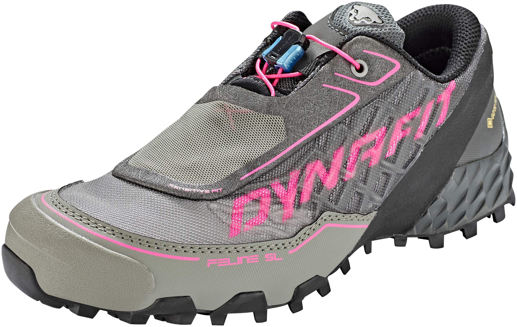 Dynafit Women's Feline SL GTX Trail Running Shoes Carbon/Flamingo 8