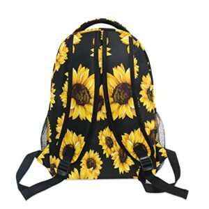 Sunflower School Backpack for Girls Boys Floral Large Bookbag Laptop Computer Bag Casual Hiking Travel Daypack Backpack Schoolbag for Teens College 16 Inch