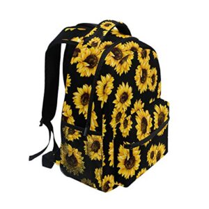 Sunflower School Backpack for Girls Boys Floral Large Bookbag Laptop Computer Bag Casual Hiking Travel Daypack Backpack Schoolbag for Teens College 16 Inch