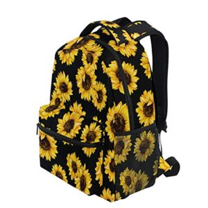 Sunflower School Backpack for Girls Boys Floral Large Bookbag Laptop Computer Bag Casual Hiking Travel Daypack Backpack Schoolbag for Teens College 16 Inch