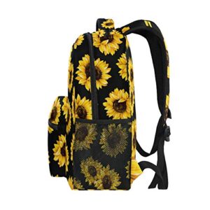 Sunflower School Backpack for Girls Boys Floral Large Bookbag Laptop Computer Bag Casual Hiking Travel Daypack Backpack Schoolbag for Teens College 16 Inch