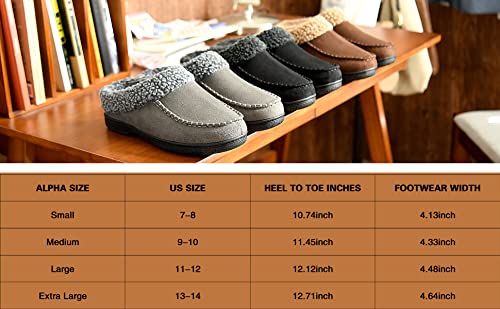 DL Warm House Slippers For Men Memory Foam, Winter Cozy Wool-Like Mens Slippers Indoor Outdoor, Slip-on Comfy Men's Bedroom Slippers Non-slip, Man Breathable Suede Moccasin Slippers Size