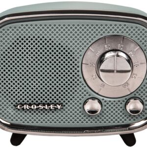 Crosley CR3039A-TN Rondo Retro Portable Rechargeable Bluetooth Speaker, Tourmaline