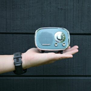 Crosley CR3039A-TN Rondo Retro Portable Rechargeable Bluetooth Speaker, Tourmaline