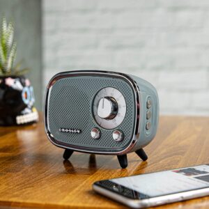 Crosley CR3039A-TN Rondo Retro Portable Rechargeable Bluetooth Speaker, Tourmaline